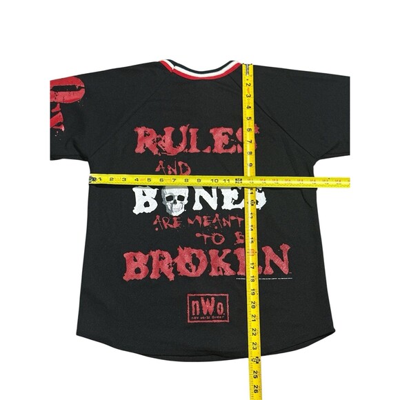 Vintage 90s NWO Rules And Bones Are Meant To Be Broken WCW WWF Jersey T Shirt - Picture 7 of 7